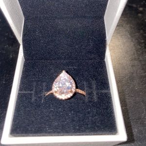 Rose Gold Pandora Teardrop Ring 85 